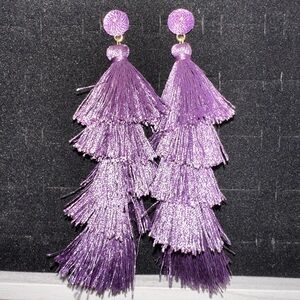 Purple tassel earrings